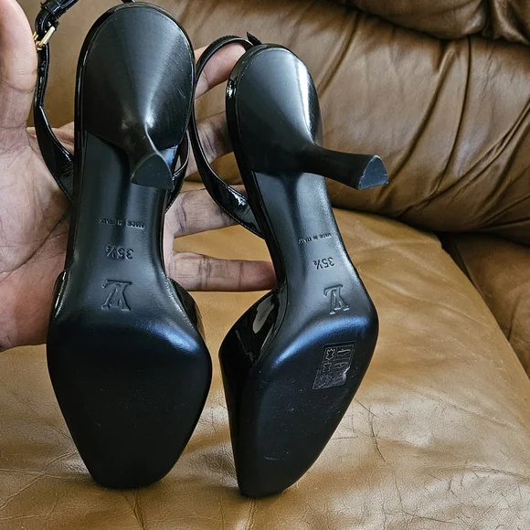 Louis Vuitton Black Patent Purple Bow Accent Heels Size 5.5 US (Fits Size 6) - Picture 13 of 14